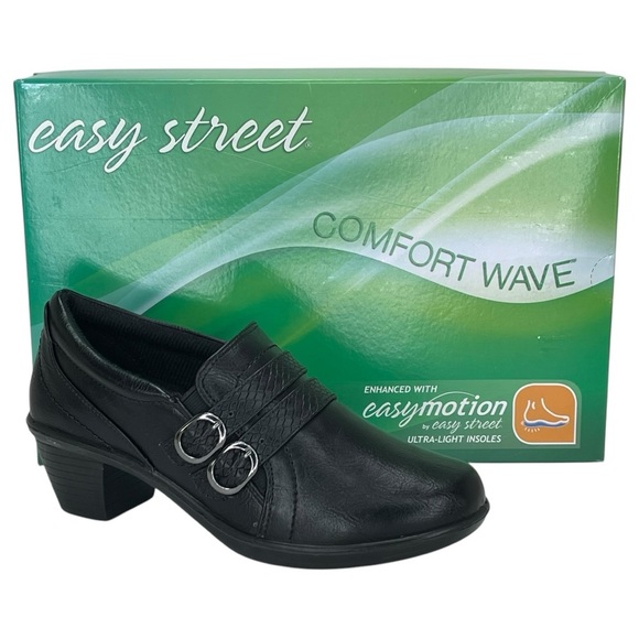 Easy Street Stroll Black Faux Leather Womens Shooties Size 6M - Picture 10 of 10